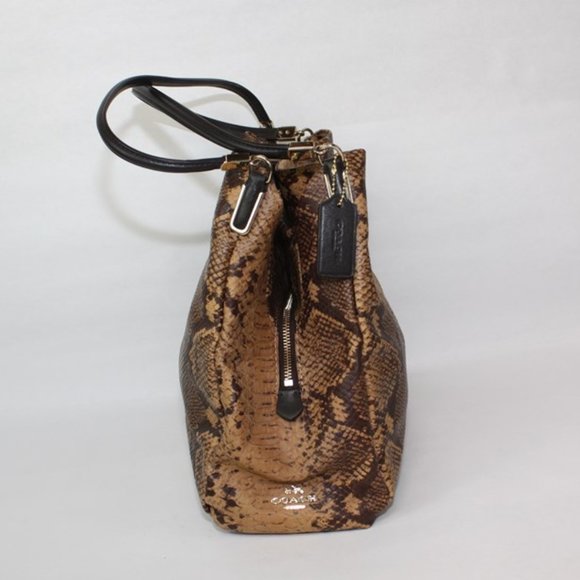COACH Phoebe Python Snakeskin Embossed Leather Limited Edition Shoulder Bag - Picture 11 of 15